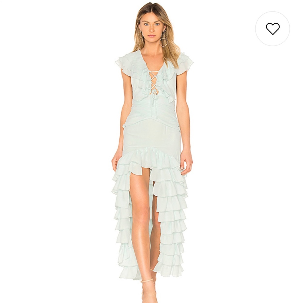 NWT NBD Te Quiero Ruffle Baby Blue Dress Revolve